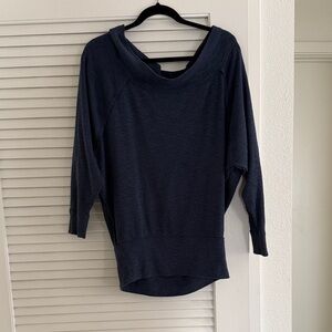 We The Free Off-the-Shoulder Sweater in Navy Blue